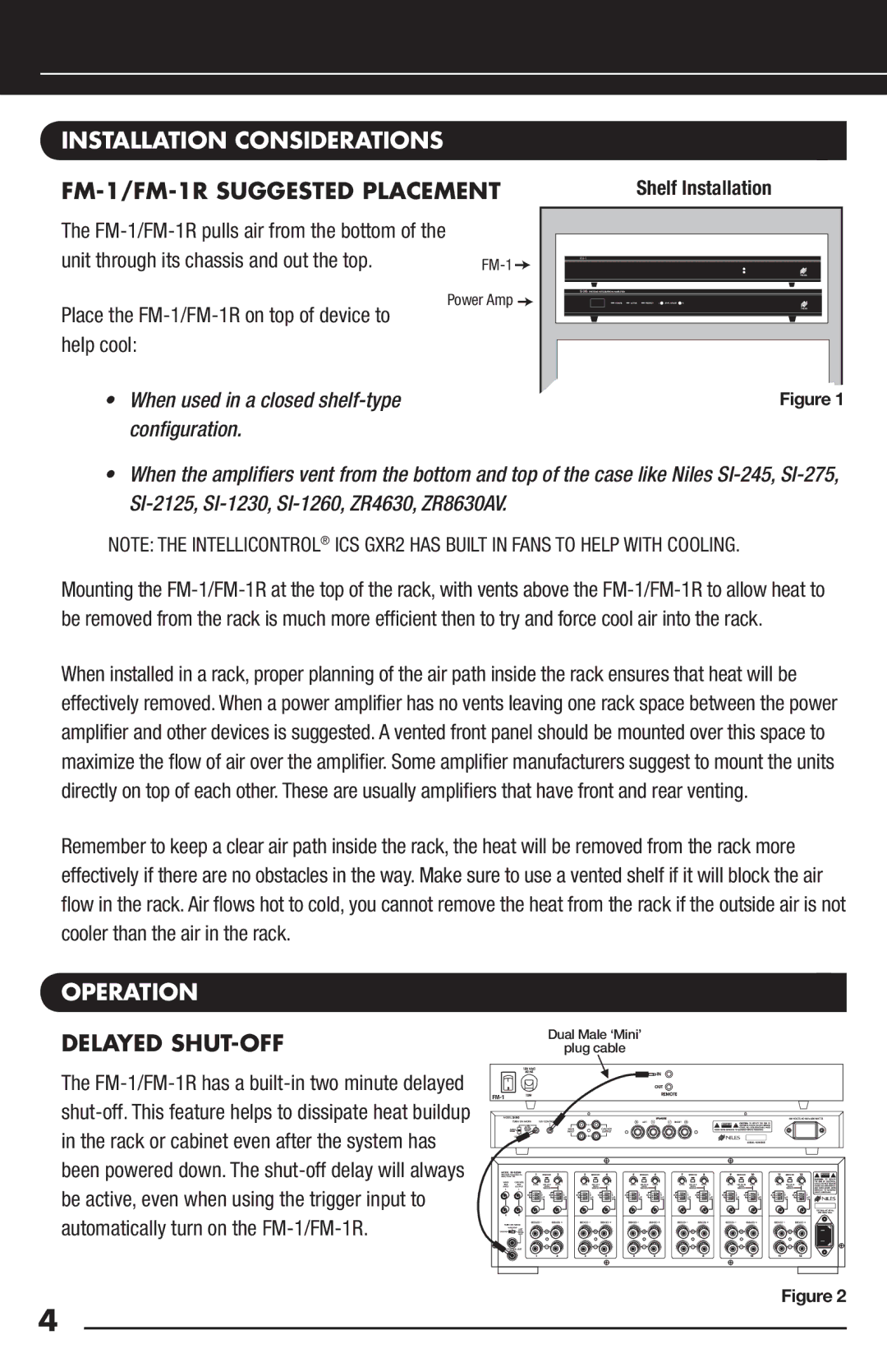 Niles Audio FM-1R manual Installation Considerations, Operation 