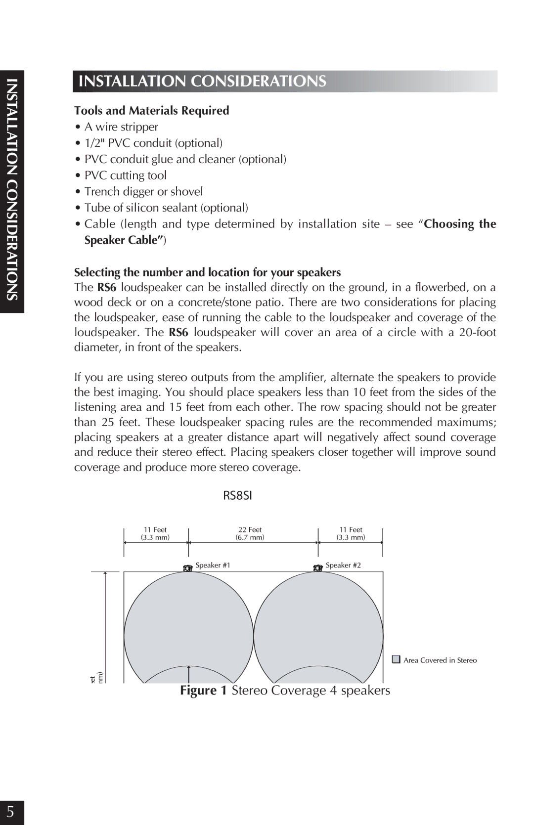 Niles Audio GRANITE RS6, SANDSTONE RS6, CORAL RS6 manual Installation Considerations, Tools and Materials Required 