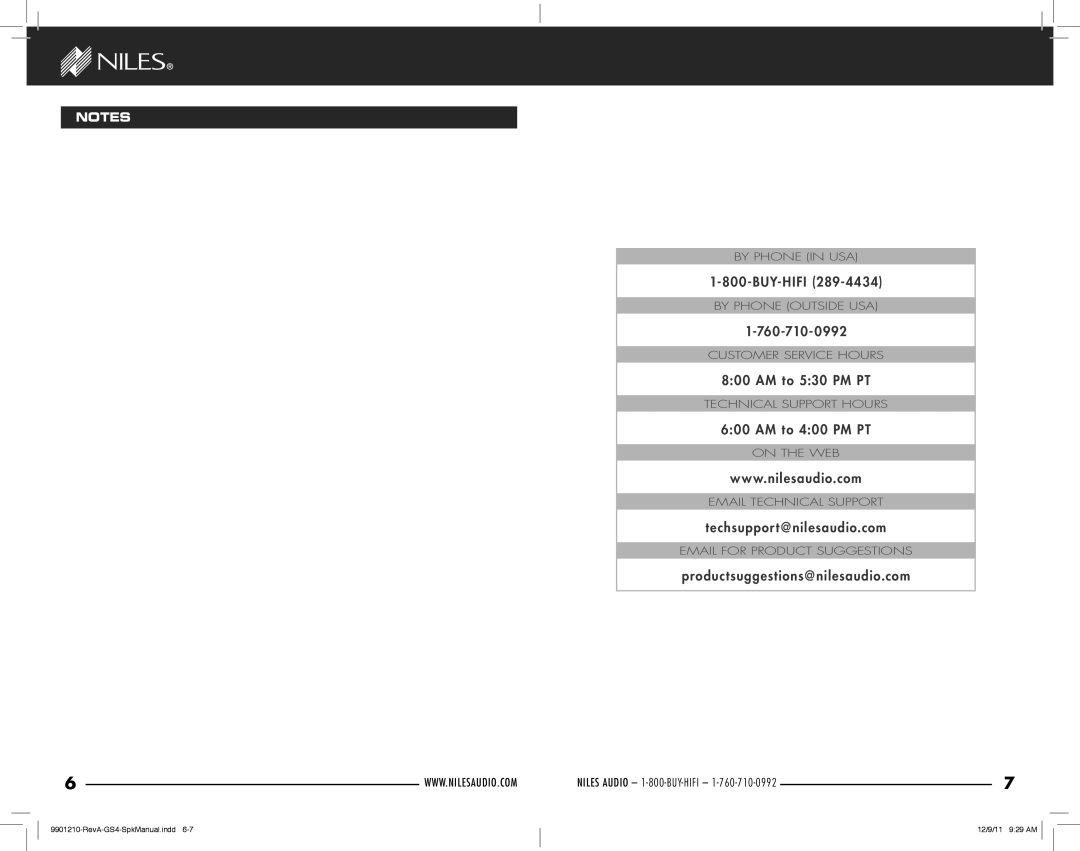 Niles Audio GS4 manual Buy-Hifi 