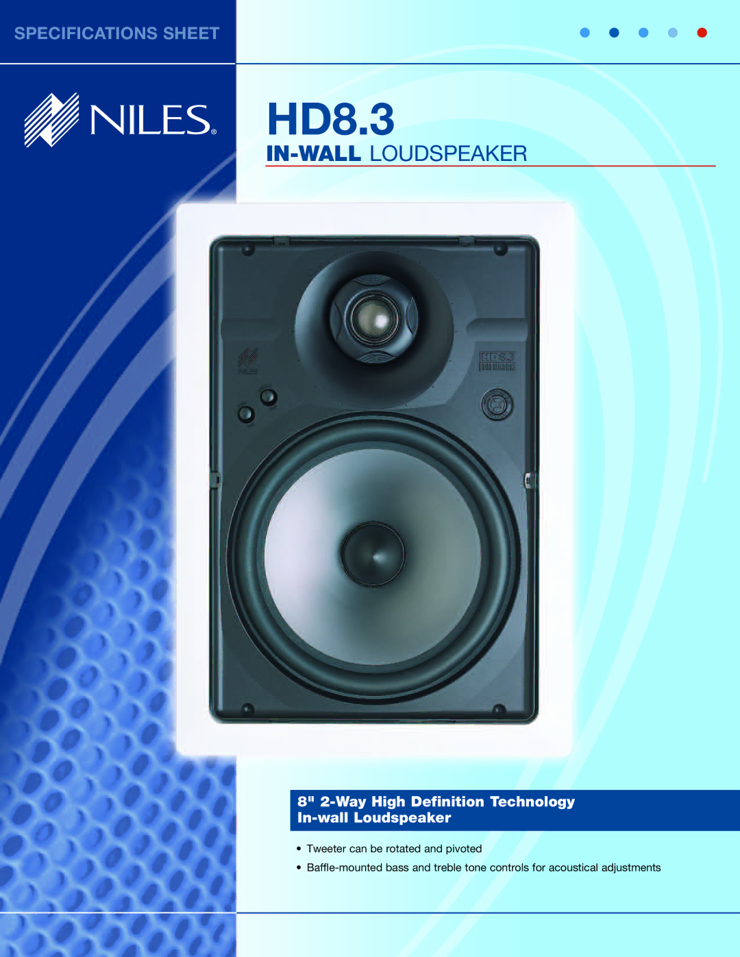 Niles Audio HD8.3, HD5, HD6 manual D E L S 