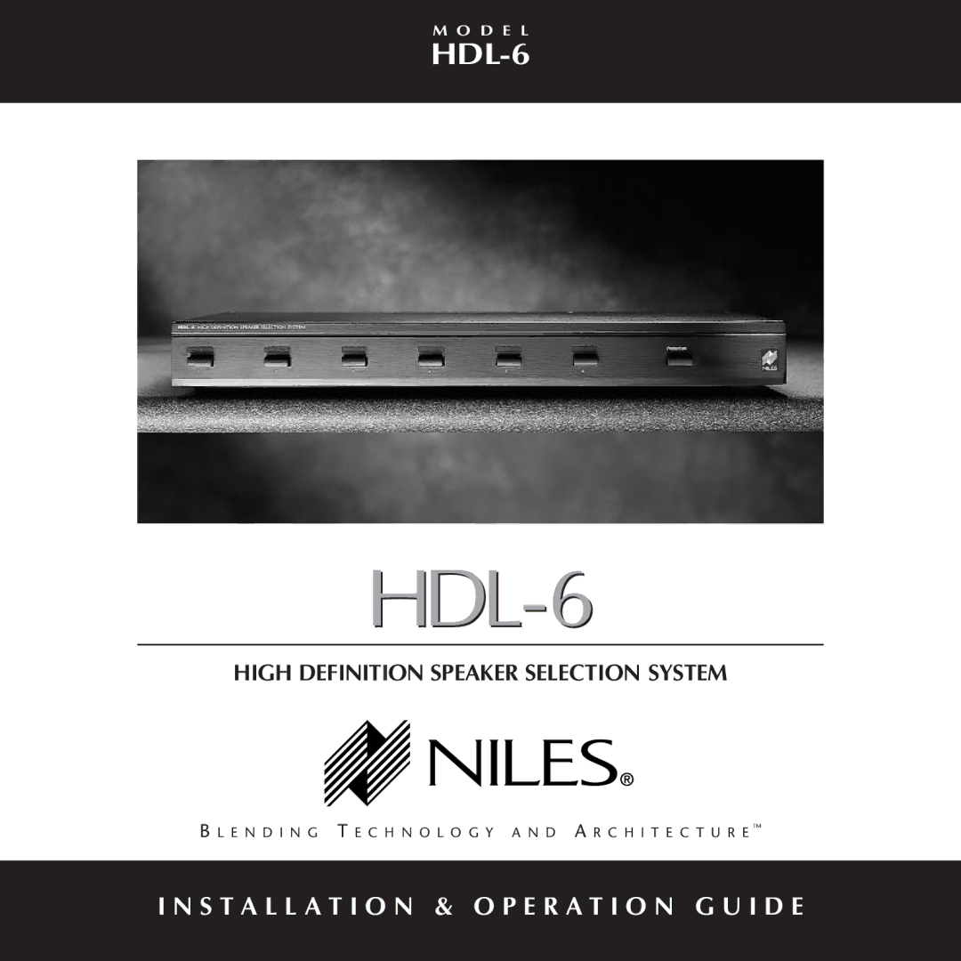 Niles Audio HDL-6 manual 