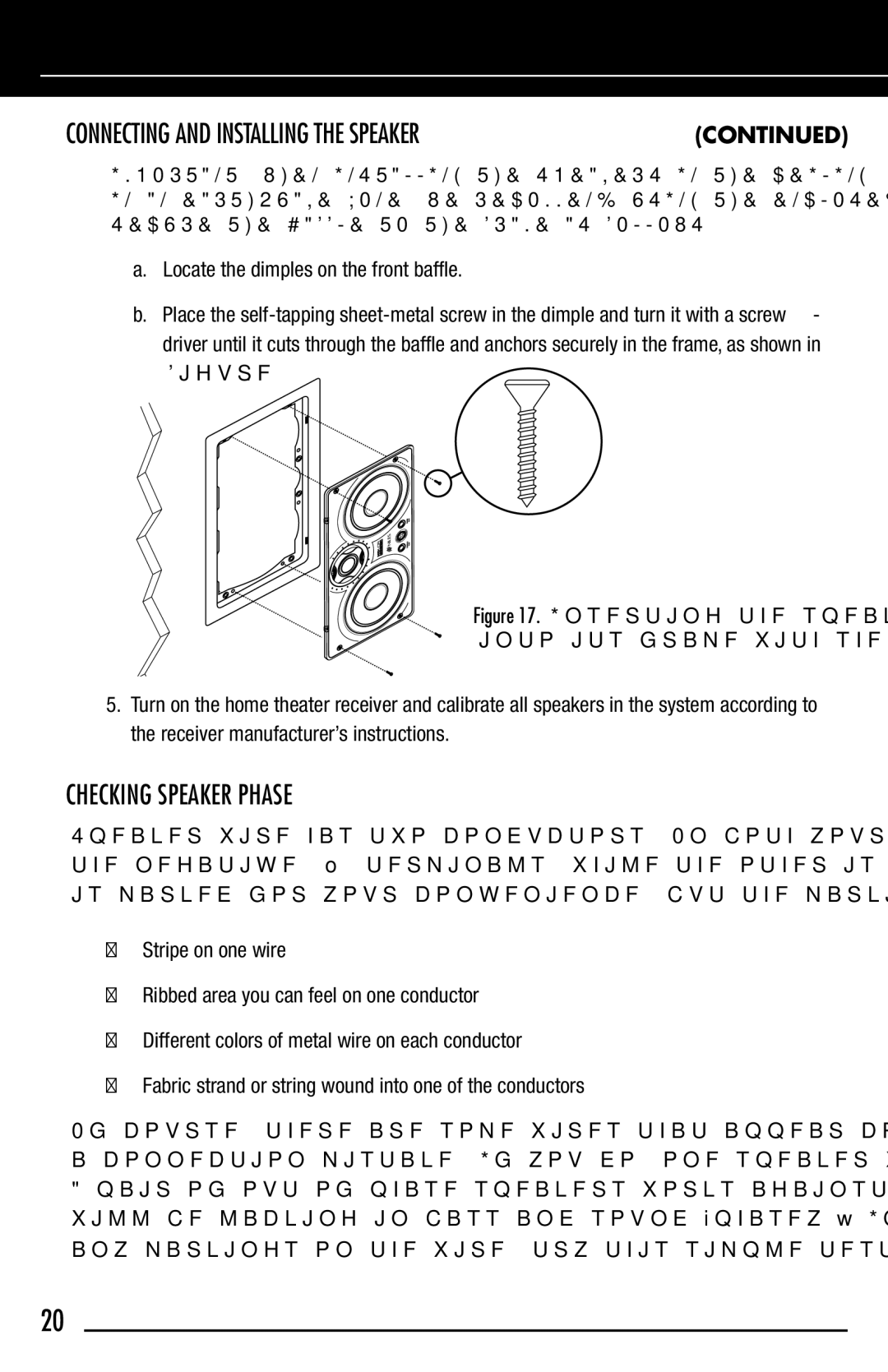 Niles Audio HDLCR manual Checking Speaker Phase 