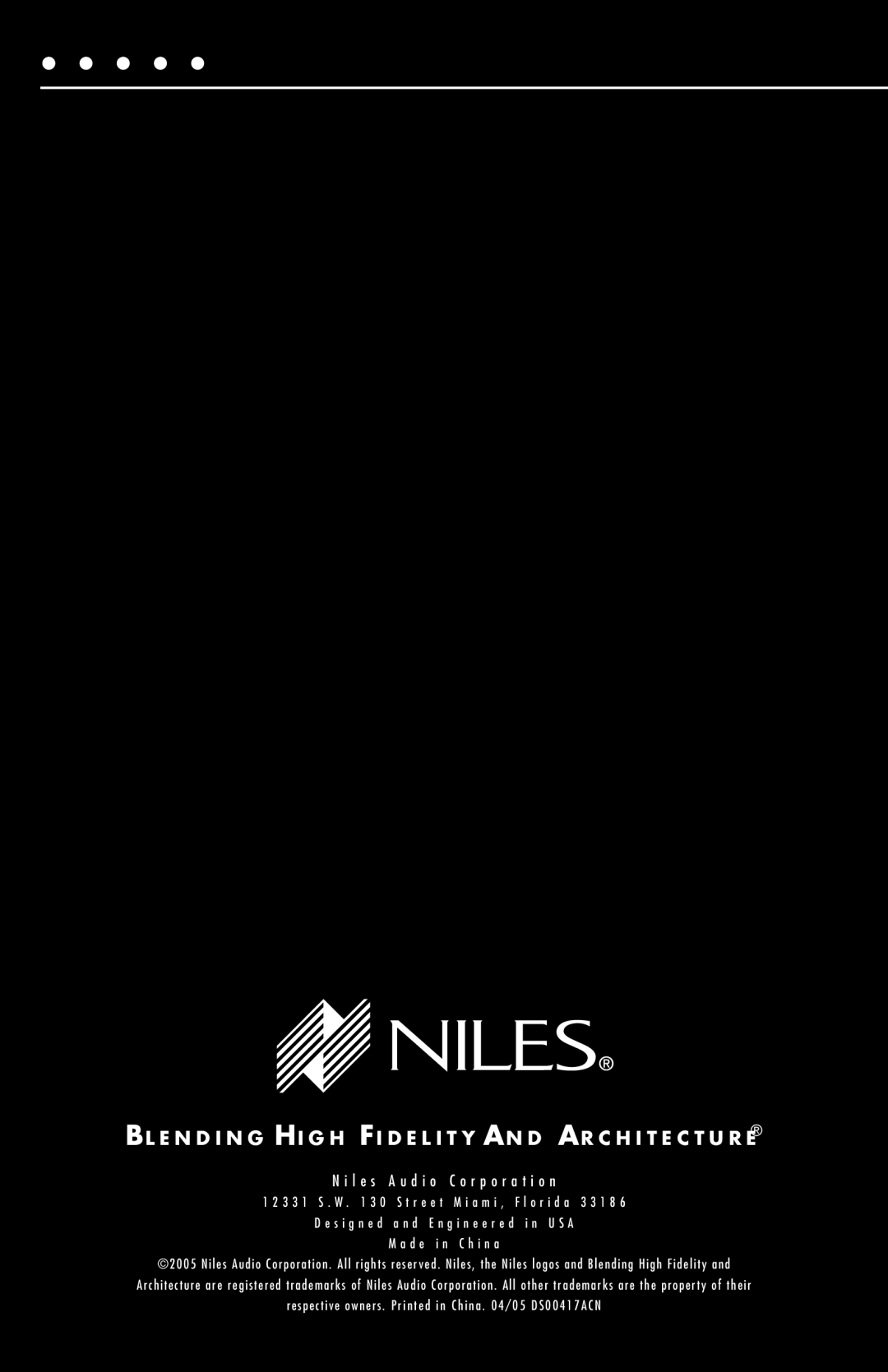 Niles Audio HDLCR manual L e s a u d i o C o r p o r a t i o n 