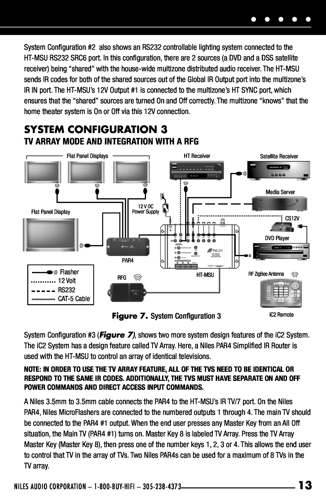 Niles Audio iC2 manual System Configuration, Tv Array Mode And Integration With A Rfg, System Conﬁguration 