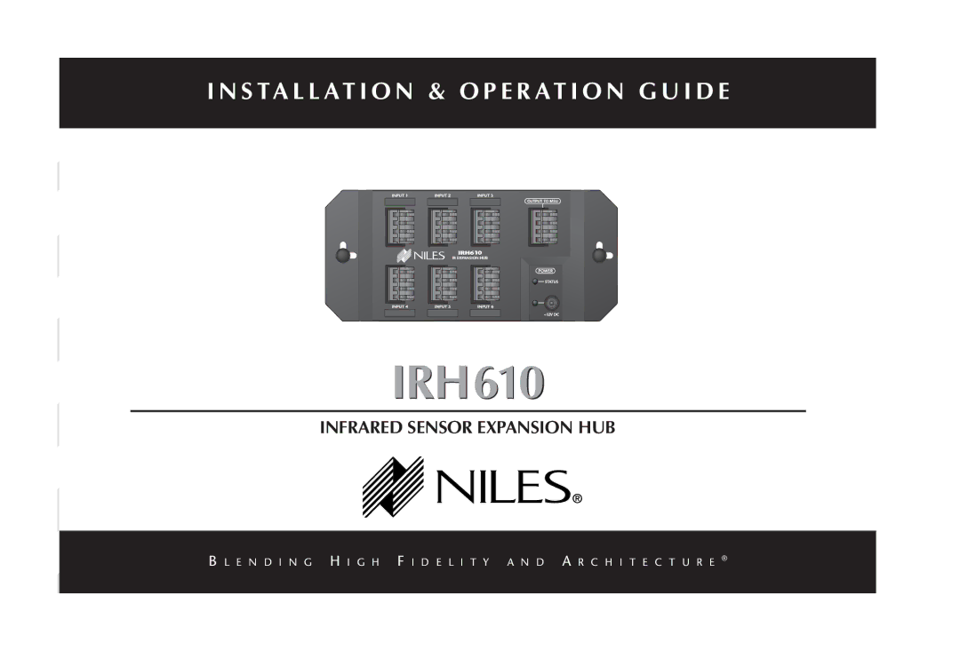 Niles Audio IRH610 manual 