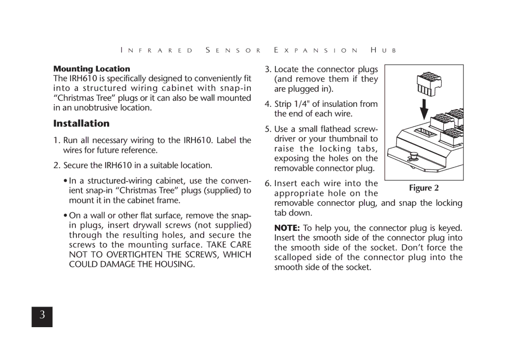 Niles Audio IRH610 manual Installation 