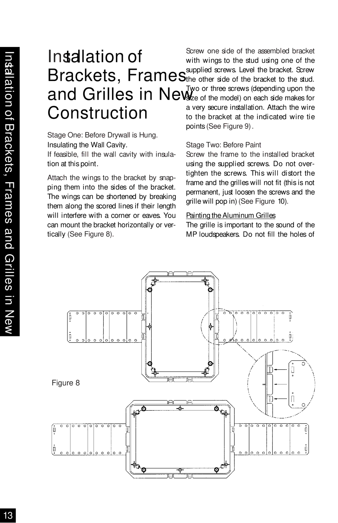 Niles Audio MP6, MP5 manual Installation Brackets, Frames, Construction, Stage Two Before Paint 