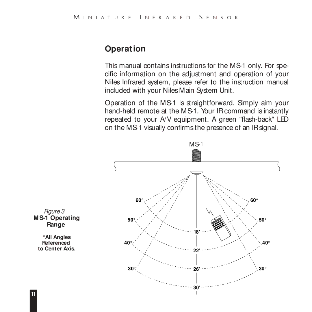 Niles Audio MS-1 manual Operation 