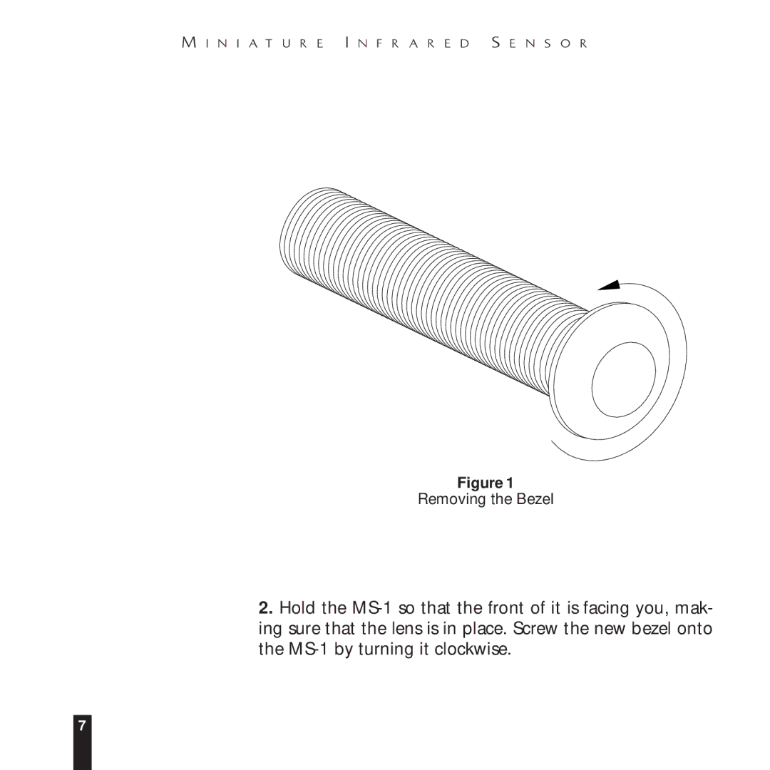 Niles Audio MS-1 manual Removing the Bezel 