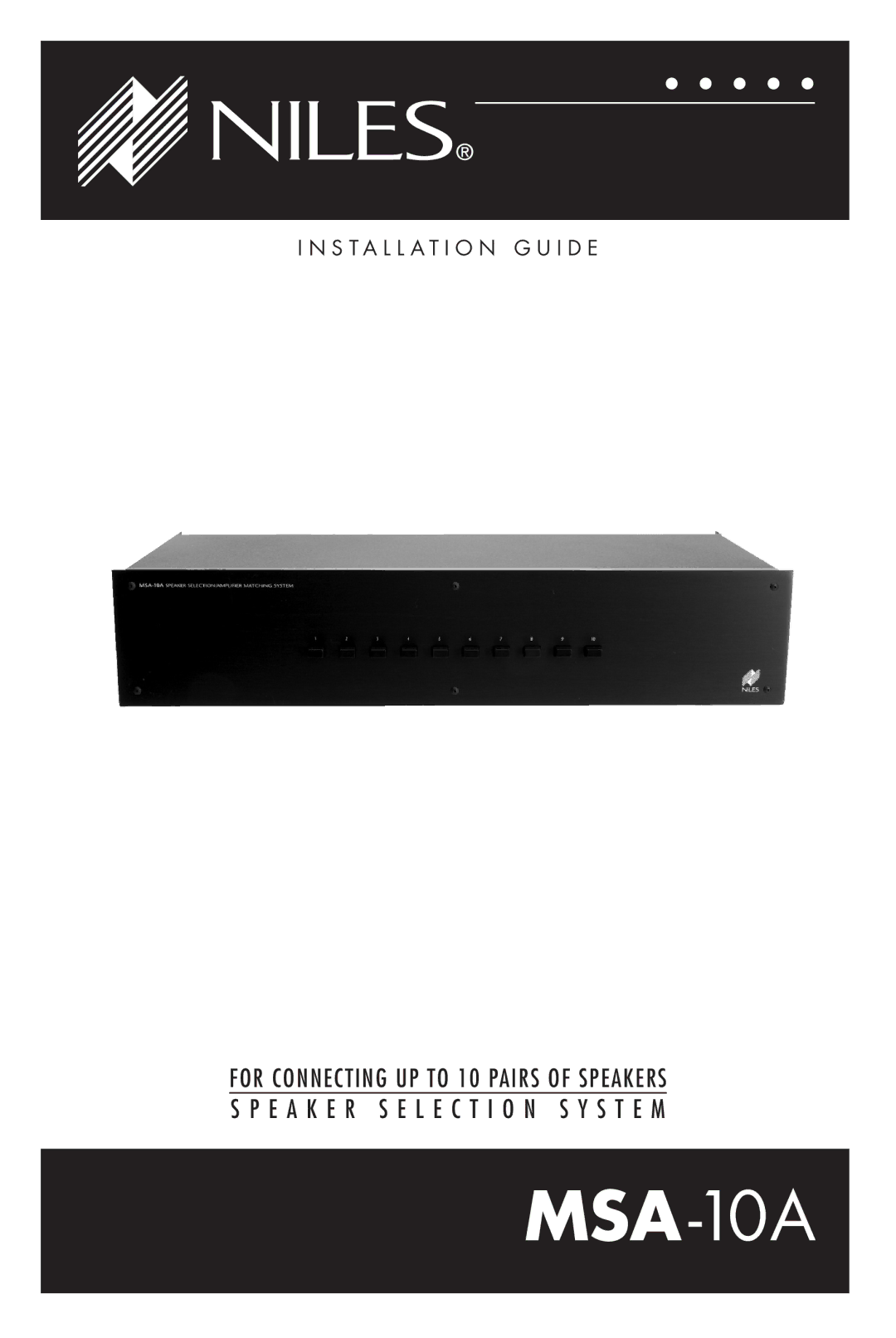 Niles Audio MSA-10A manual 