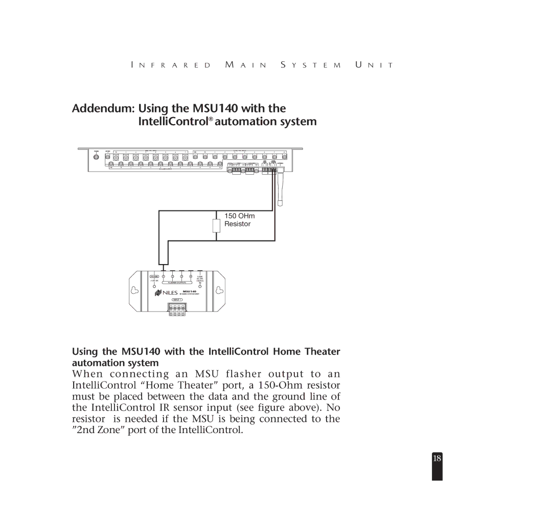 Niles Audio MSU140 manual OHm Resistor 