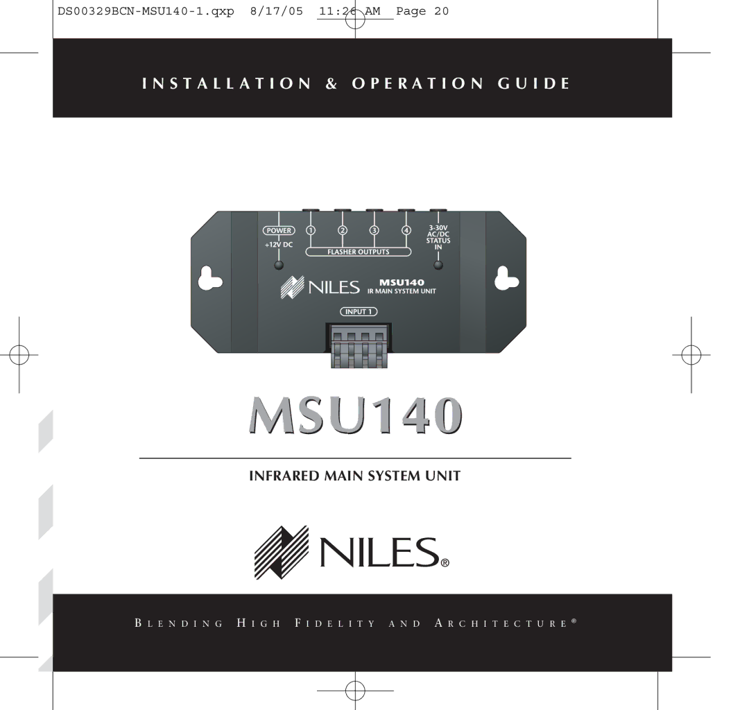 Niles Audio MSU140 specifications 