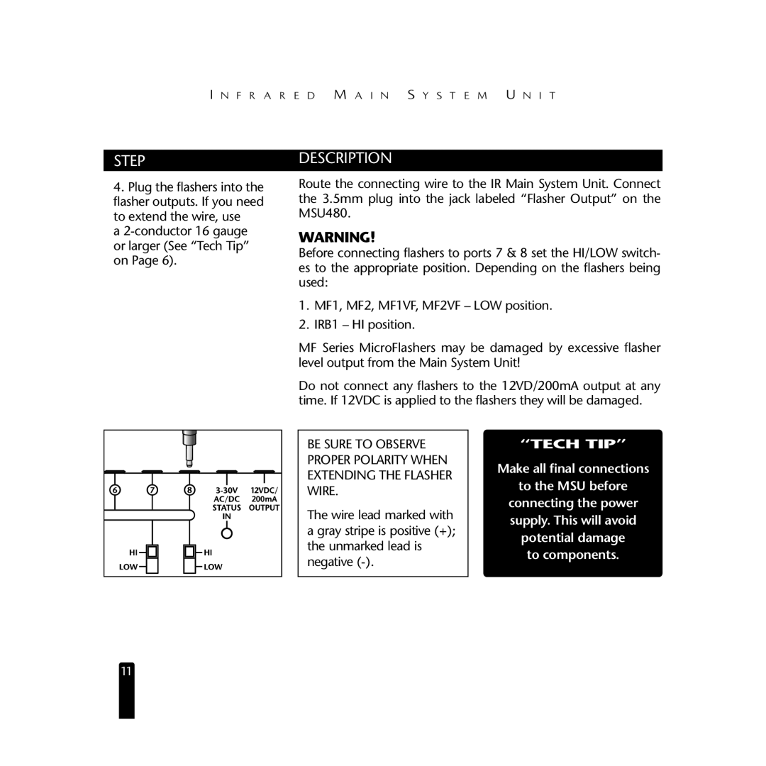 Niles Audio MSU480 manual Step 