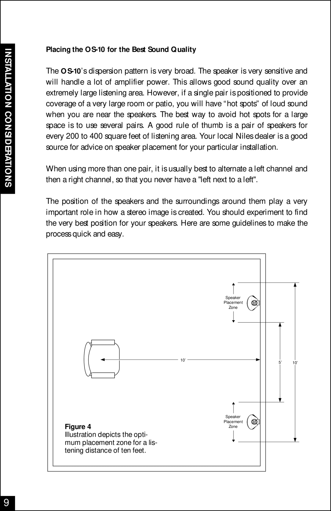 Niles Audio manual Placing the OS-10 for the Best Sound Quality 