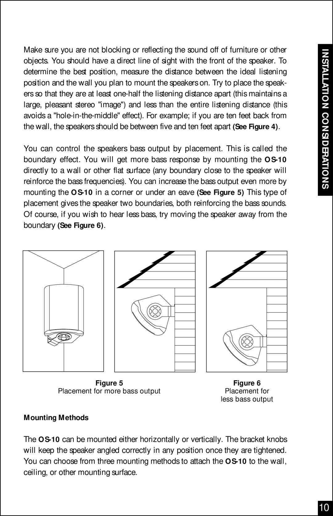 Niles Audio OS-10 manual Mounting Methods 