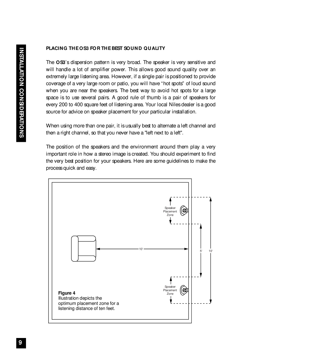 Niles Audio manual Placing the OS3 for the Best Sound Quality 