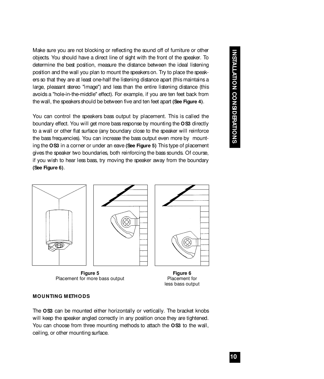 Niles Audio OS3 manual Mounting Methods 