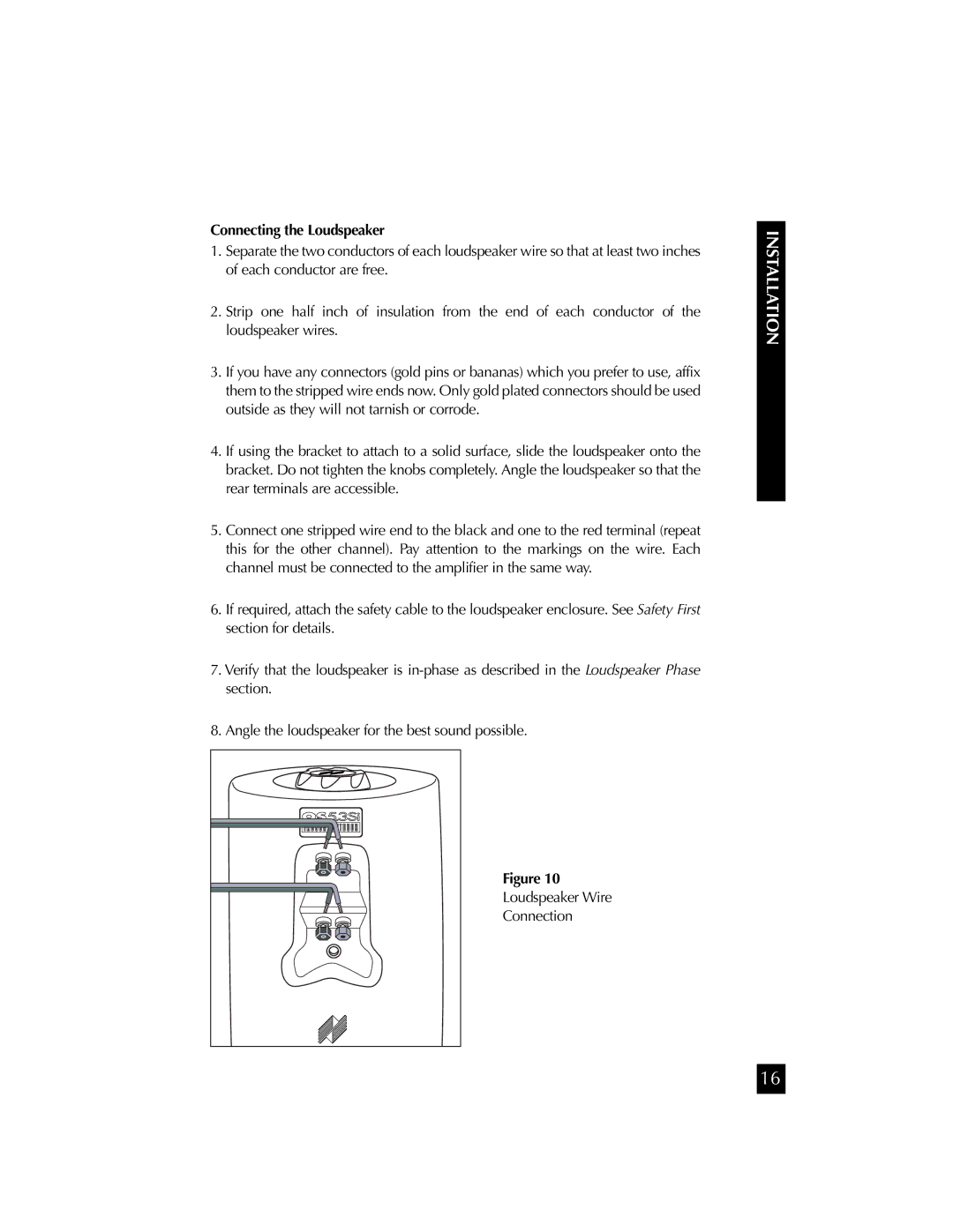 Niles Audio OS5.3SI manual Connecting the Loudspeaker 