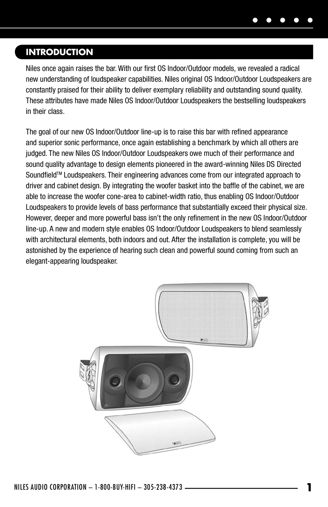 Niles Audio OS63SIBLACK, OS53SIBLACK manual Introduction 