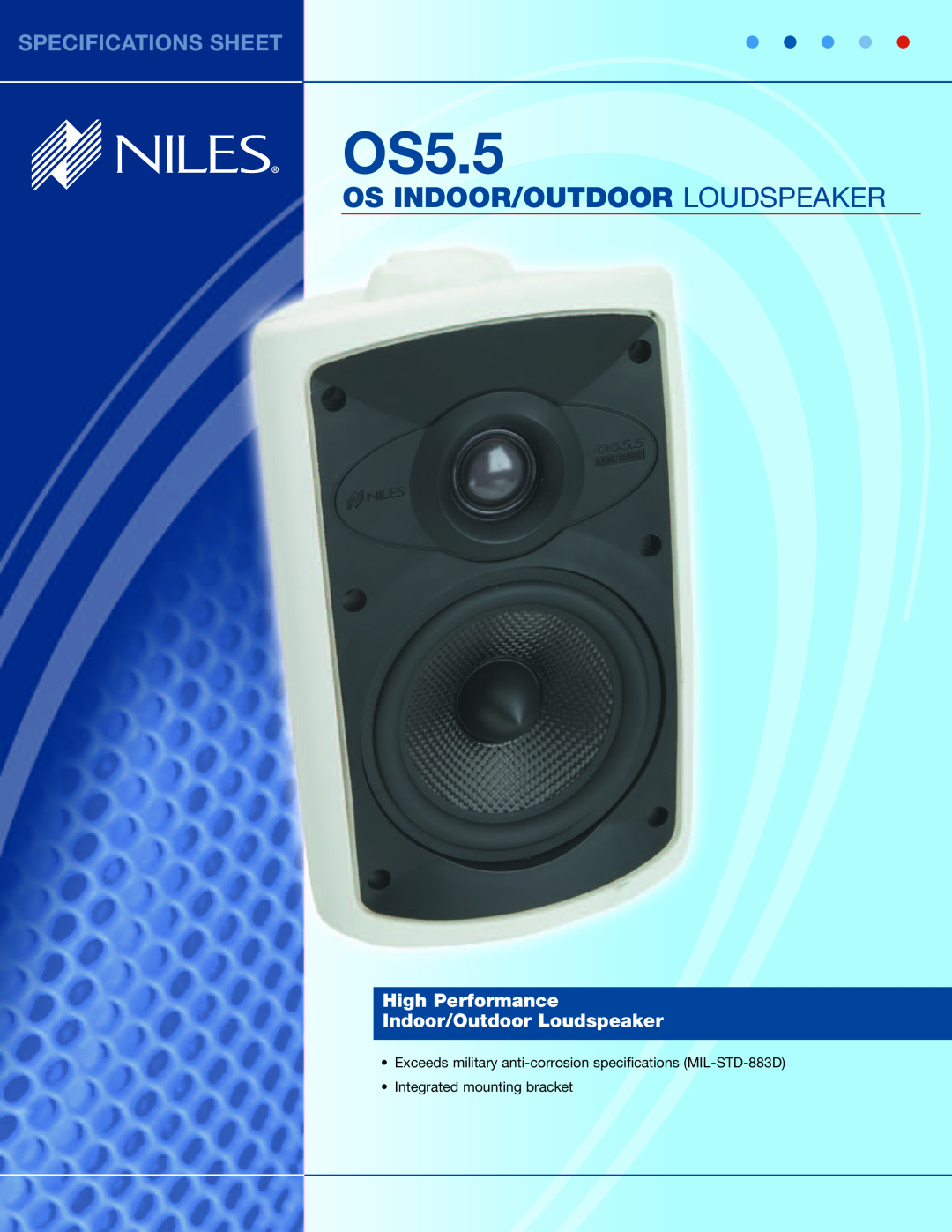 Niles Audio OS5.5 specifications Os Indoor/Outdoor Loudspeaker, Specifications Sheet 