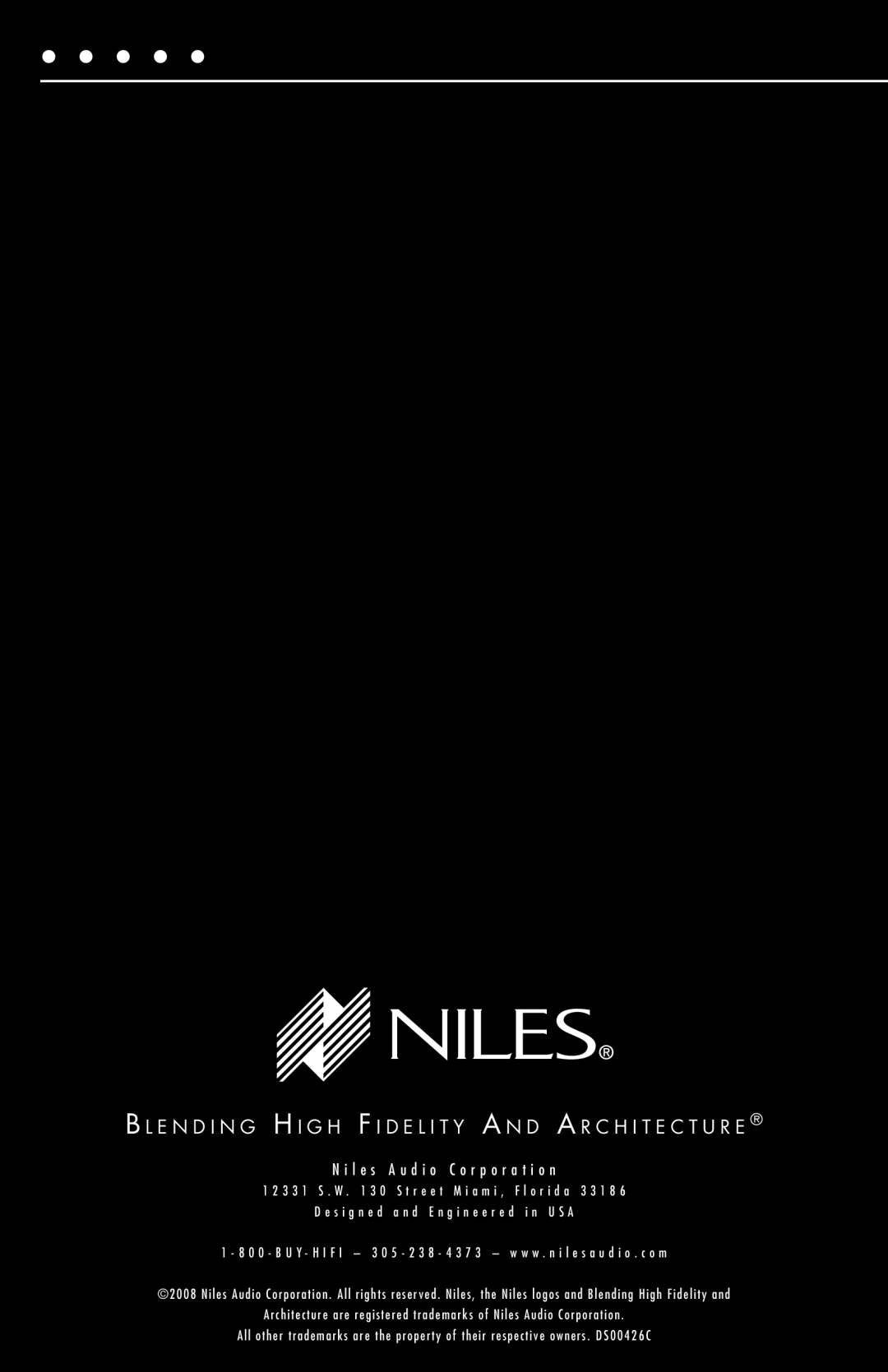 Niles Audio OS6.5, OS5.5 manual N i l e s A u d i o C o r p o r a t i o n 