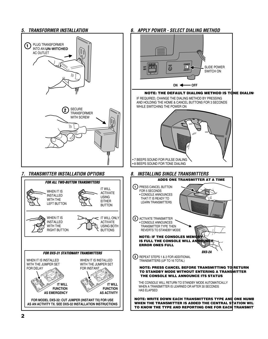 Niles Audio PERS-3600B manual Transformer Installation, Transmitter Installation Options, Installing Single Transmitters 