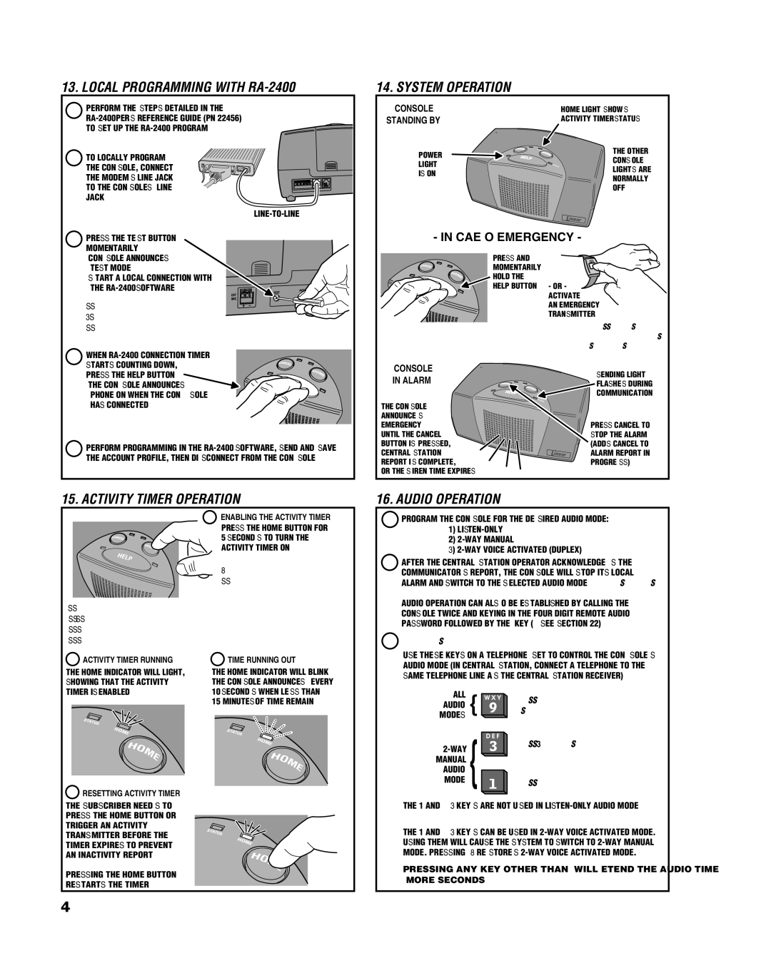 Niles Audio PERS-3600B manual Local Programming with RA-2400, System Operation, Activity Timer Operation, Audio Operation 