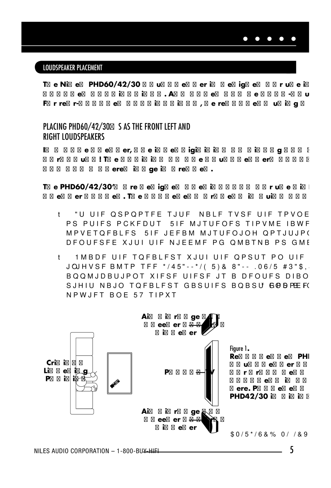 Niles Audio PHD30, PHD60, PHD42 manual Loudspeaker Placement 