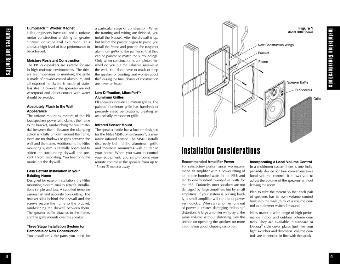 Niles Audio PR6 manual Installation Considerations 