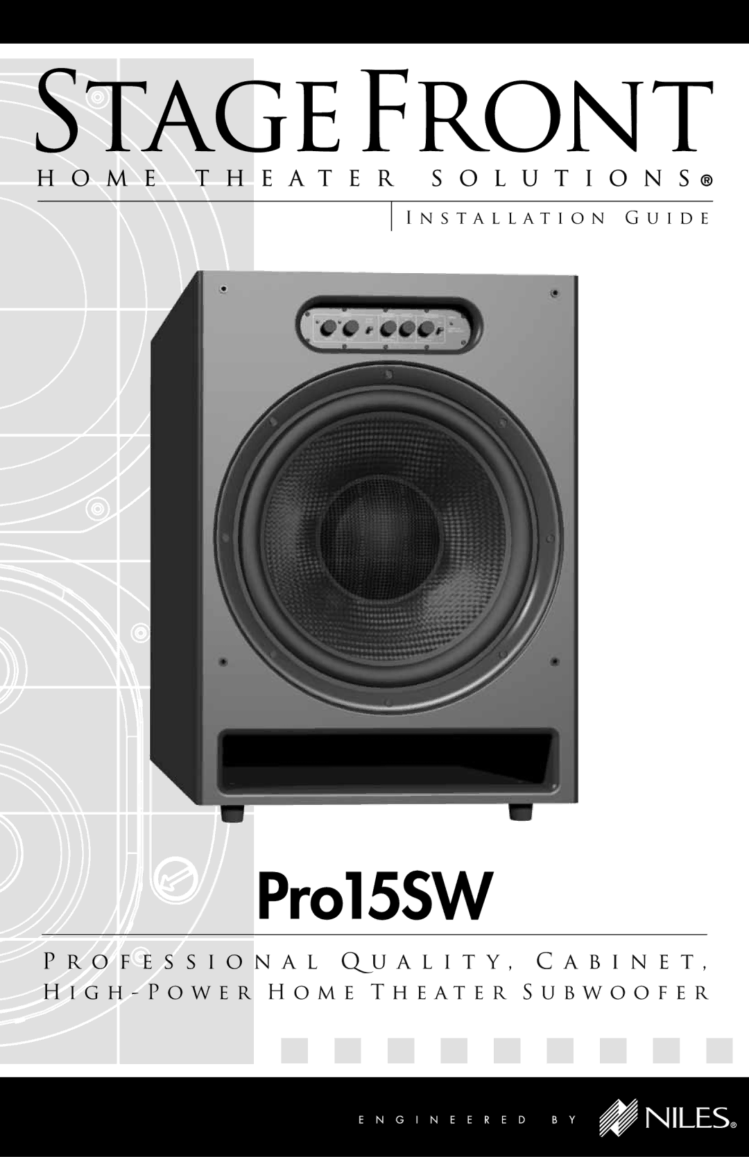 Niles Audio PRO15SW manual Pro15SW 