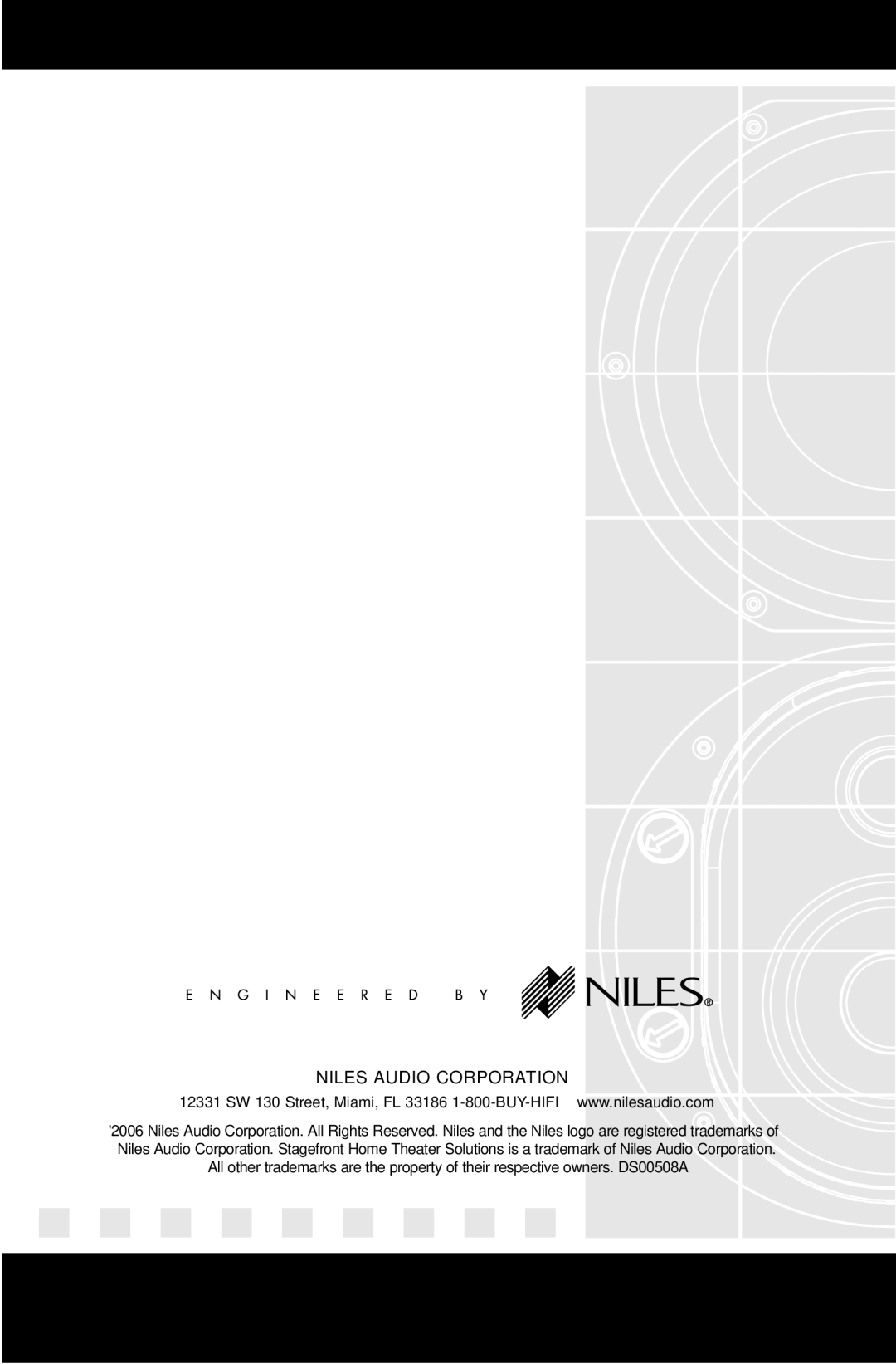 Niles Audio PRO2870LCR, PRO1770LCR, PRO1870LCR, PRO2770LCR manual Niles Audio Corporation 