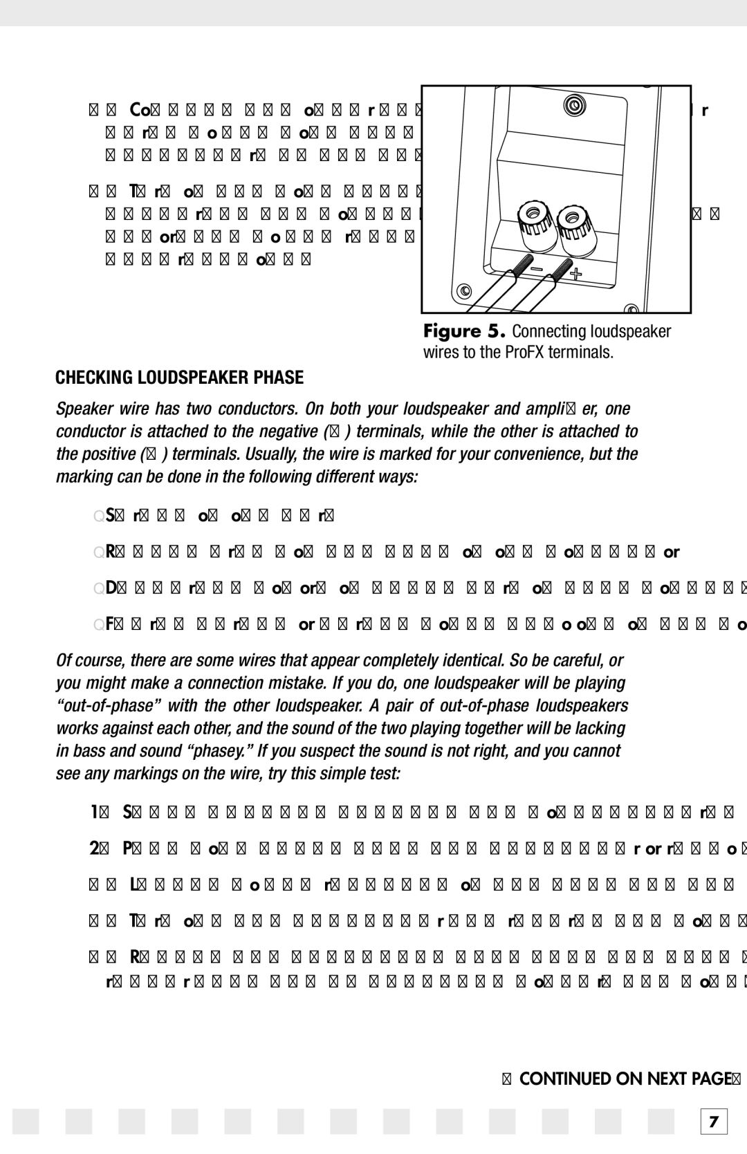 Niles Audio Pro870FX, Pro770FX manual Instructions, Checking Loudspeaker Phase 