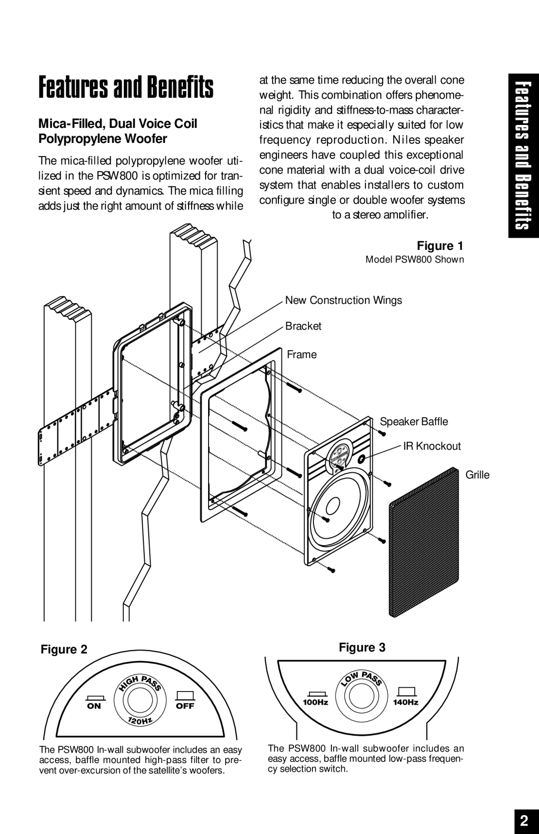 Niles Audio PSW800 manual Features and Benefits 