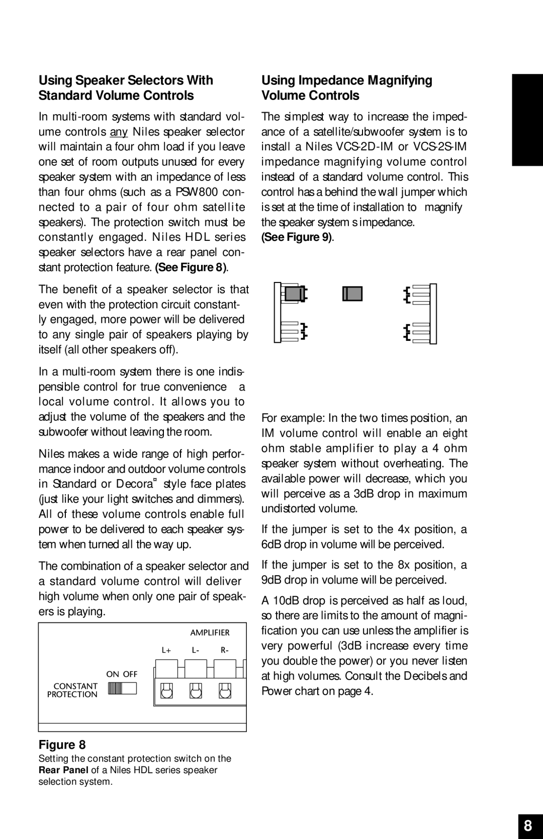 Niles Audio PSW800 manual Using Speaker Selectors With Standard Volume Controls, See Figure 