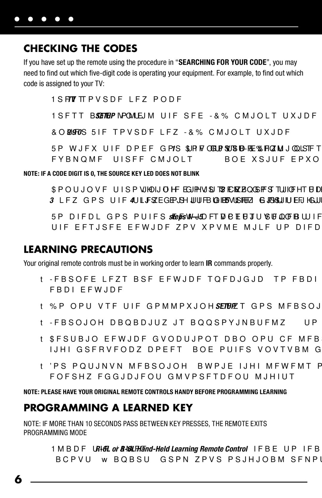 Niles Audio R-6L manual Checking the Codes, Learning Precautions, Programming a Learned KEY 