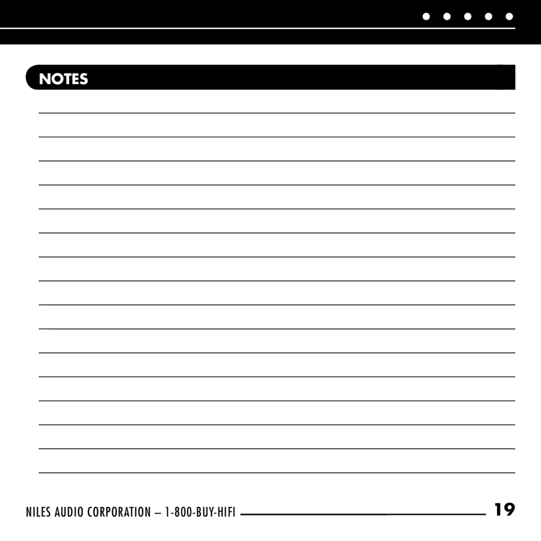 Niles Audio RCA-HT manual Niles Audio Corporation 1-800-BUY-HIFI 