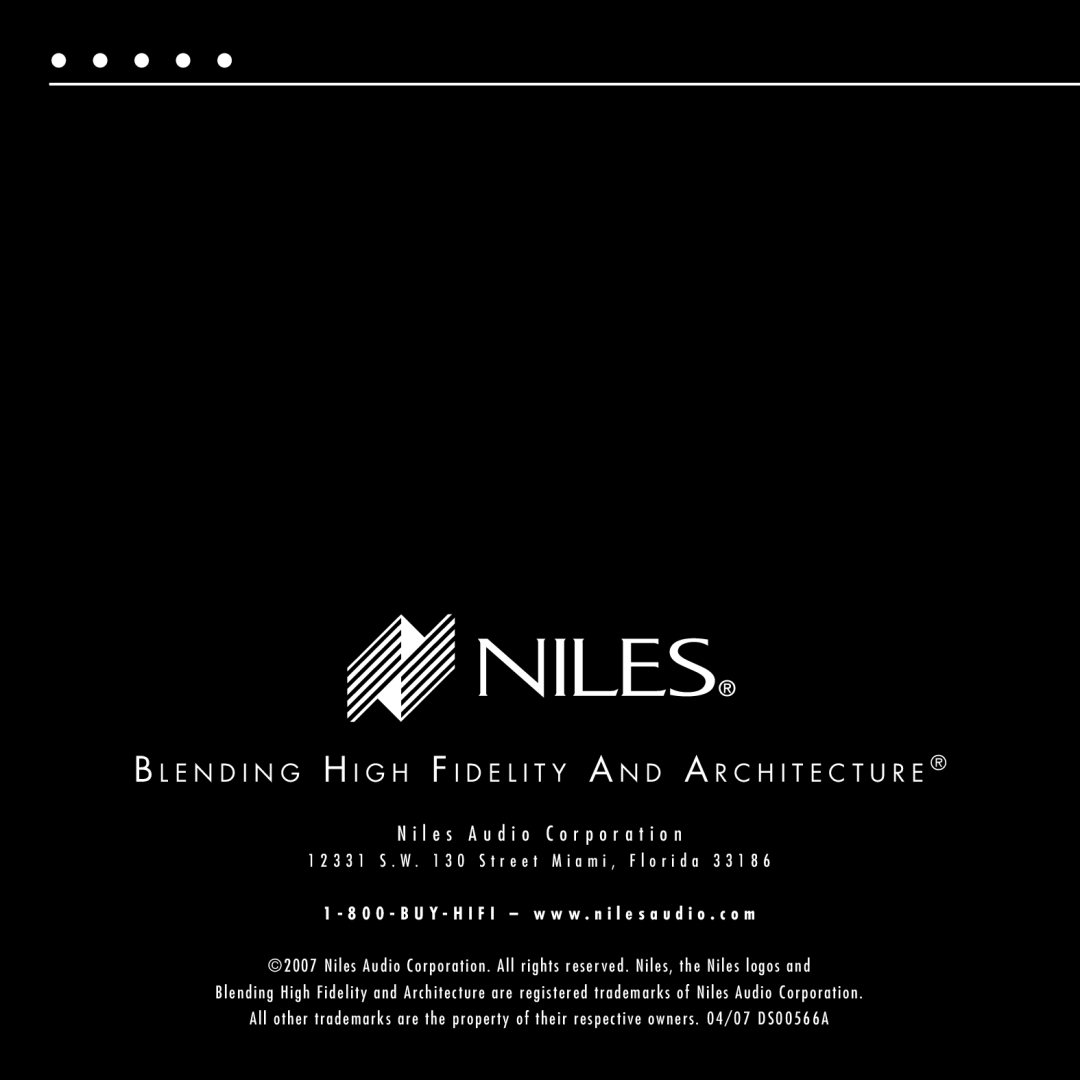 Niles Audio RCA-HT manual L e s a u d i o C o r p o r a t i o n 