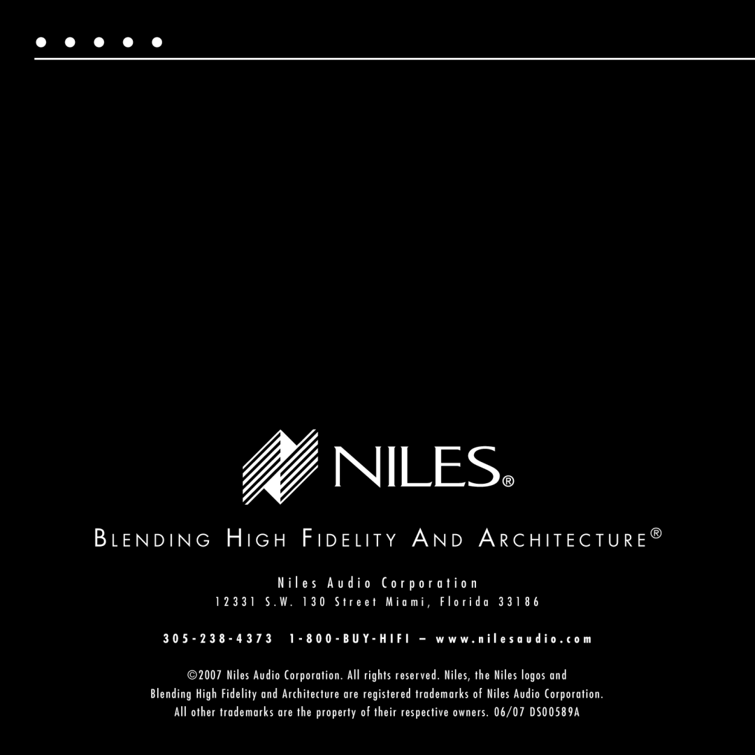 Niles Audio RCA-SM manual L e s a u d i o C o r p o r a t i o n 