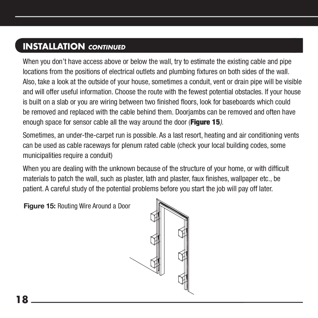 Niles Audio RCA-TT manual Routing Wire Around a Door 