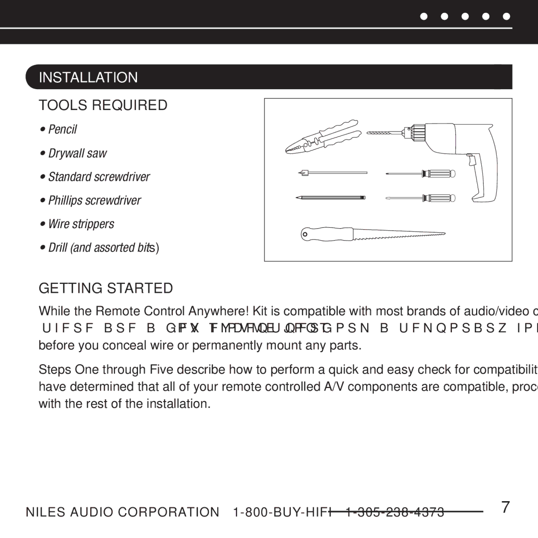 Niles Audio RCA-TT2 manual Installation, Tools Required, Getting Started 