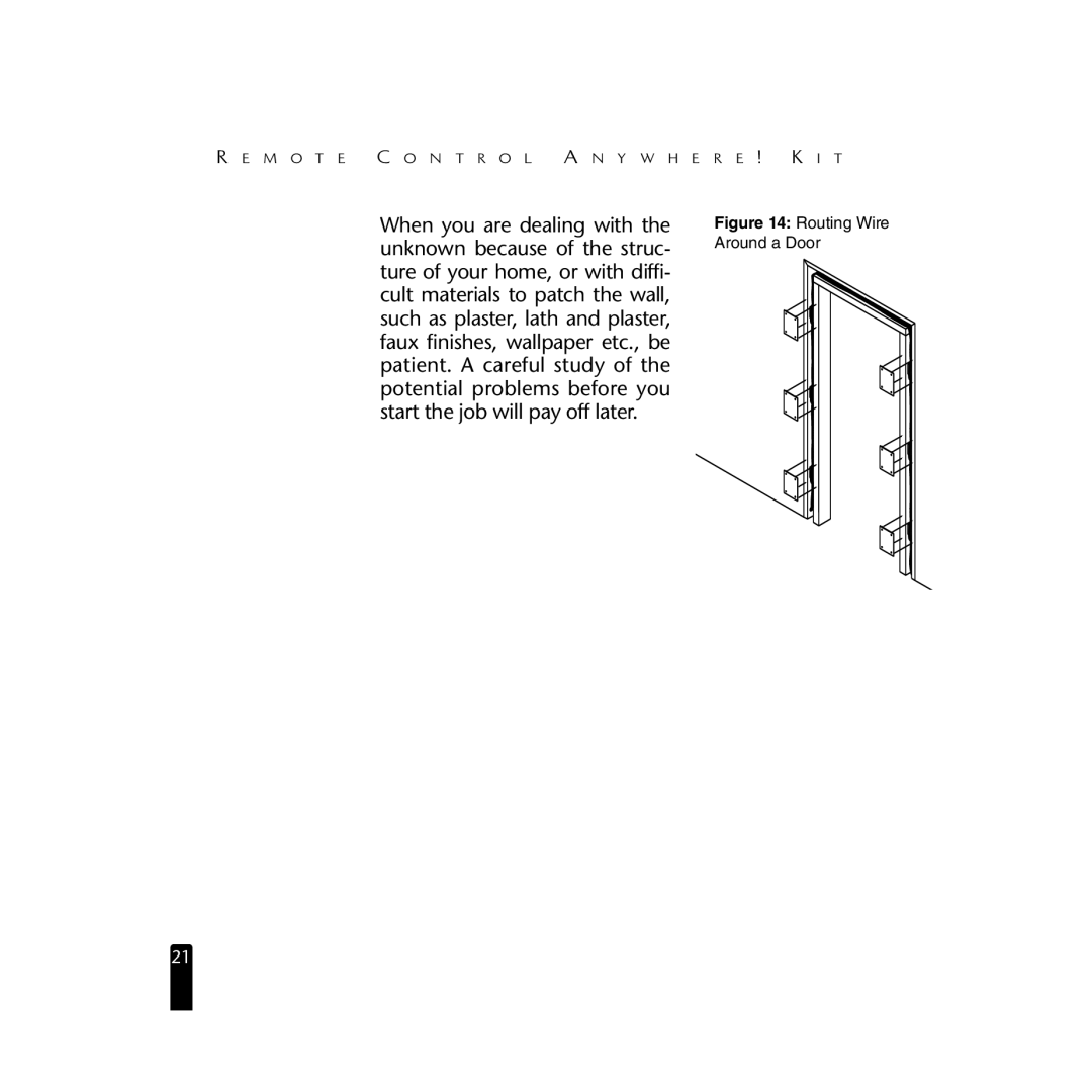 Niles Audio RCA3 specifications Routing Wire Around a Door 