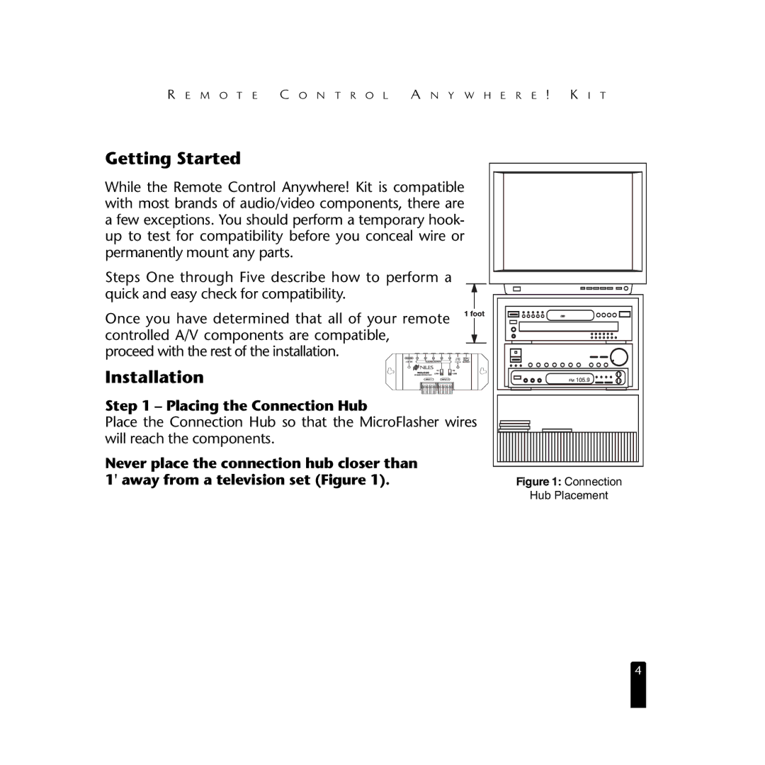 Niles Audio RCA3 specifications Getting Started, Installation 