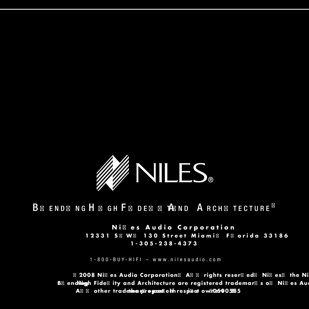 Niles Audio RFG manual L e s a u d i o C o r p o r a t i o n 