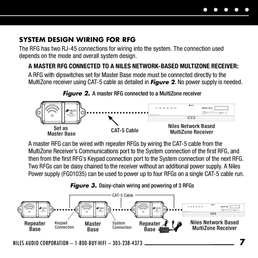 Niles Audio manual System Design Wiring for RFG, Master Base 