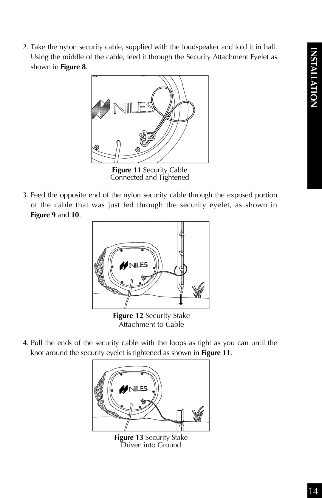 Niles Audio RS 5s manual Security Stake Driven into Ground 