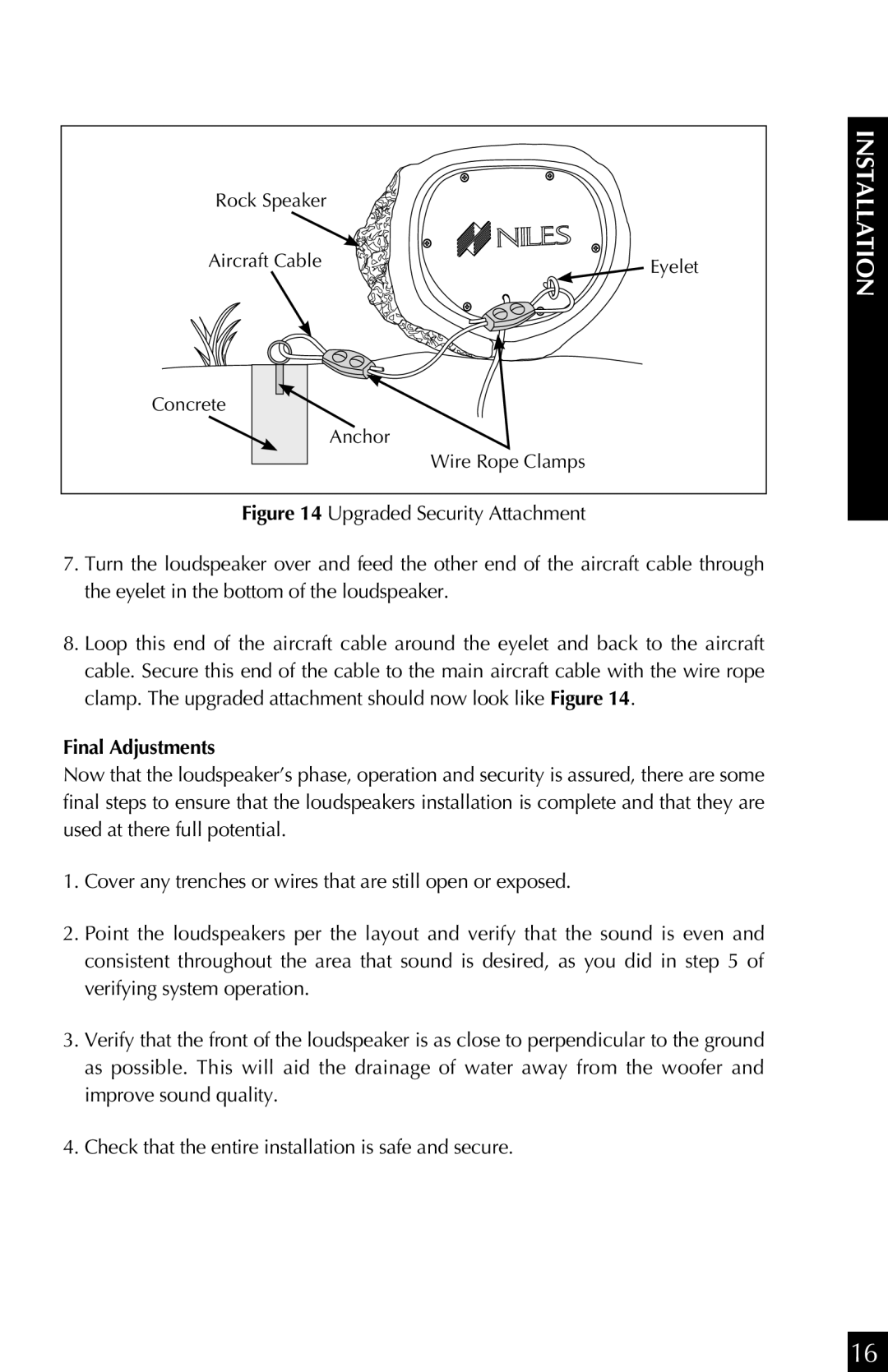 Niles Audio RS 5s manual Final Adjustments 