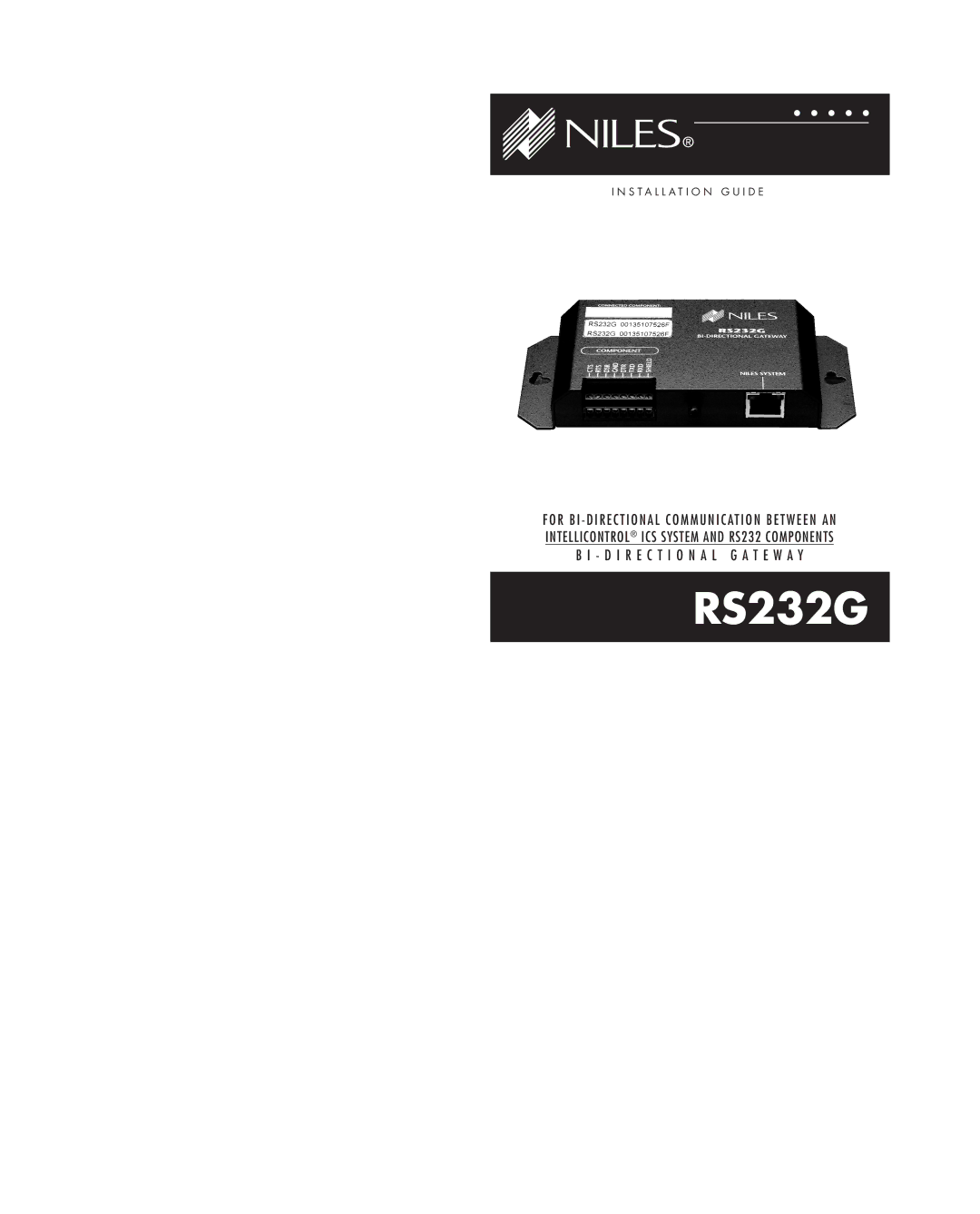 Niles Audio RS232G specifications 