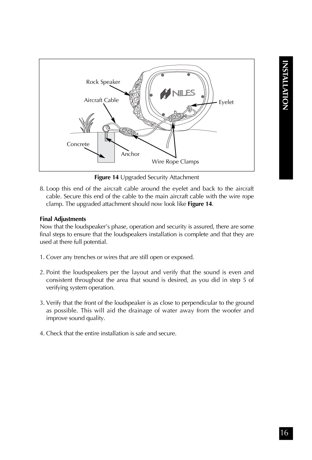 Niles Audio RS5 manual Final Adjustments 