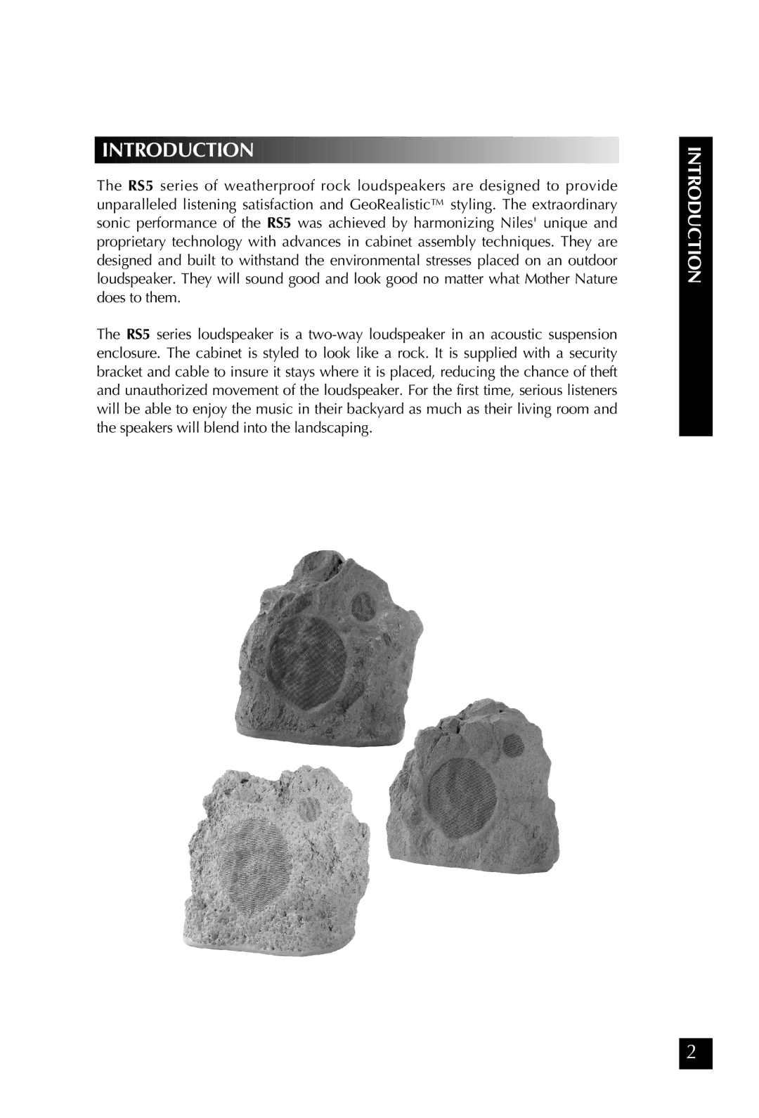 Niles Audio RS5 manual Introduction 