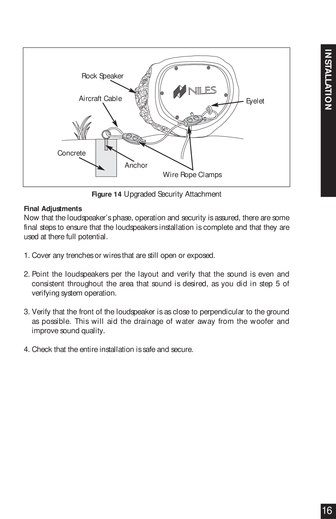 Niles Audio RS6 Series manual Upgraded Security Attachment, Final Adjustments 